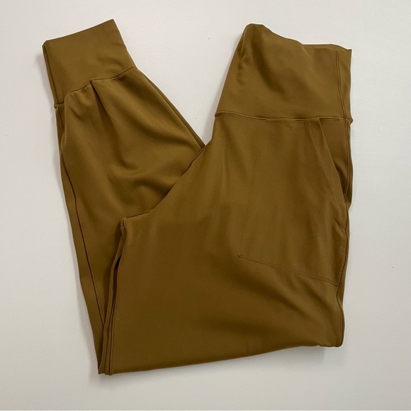 Aerie Offline Real Me Jogger Pants High Rise Lightweight Pockets Mustard Yellow - Picture 1 of 12